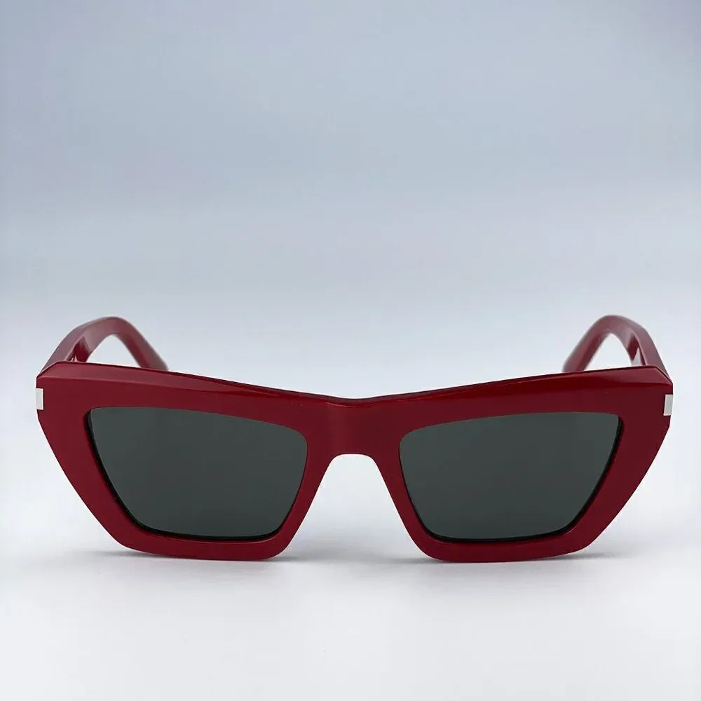 NEW Saint Laurent SL467 003 Red Grey Cat Eye Women Sunglasses